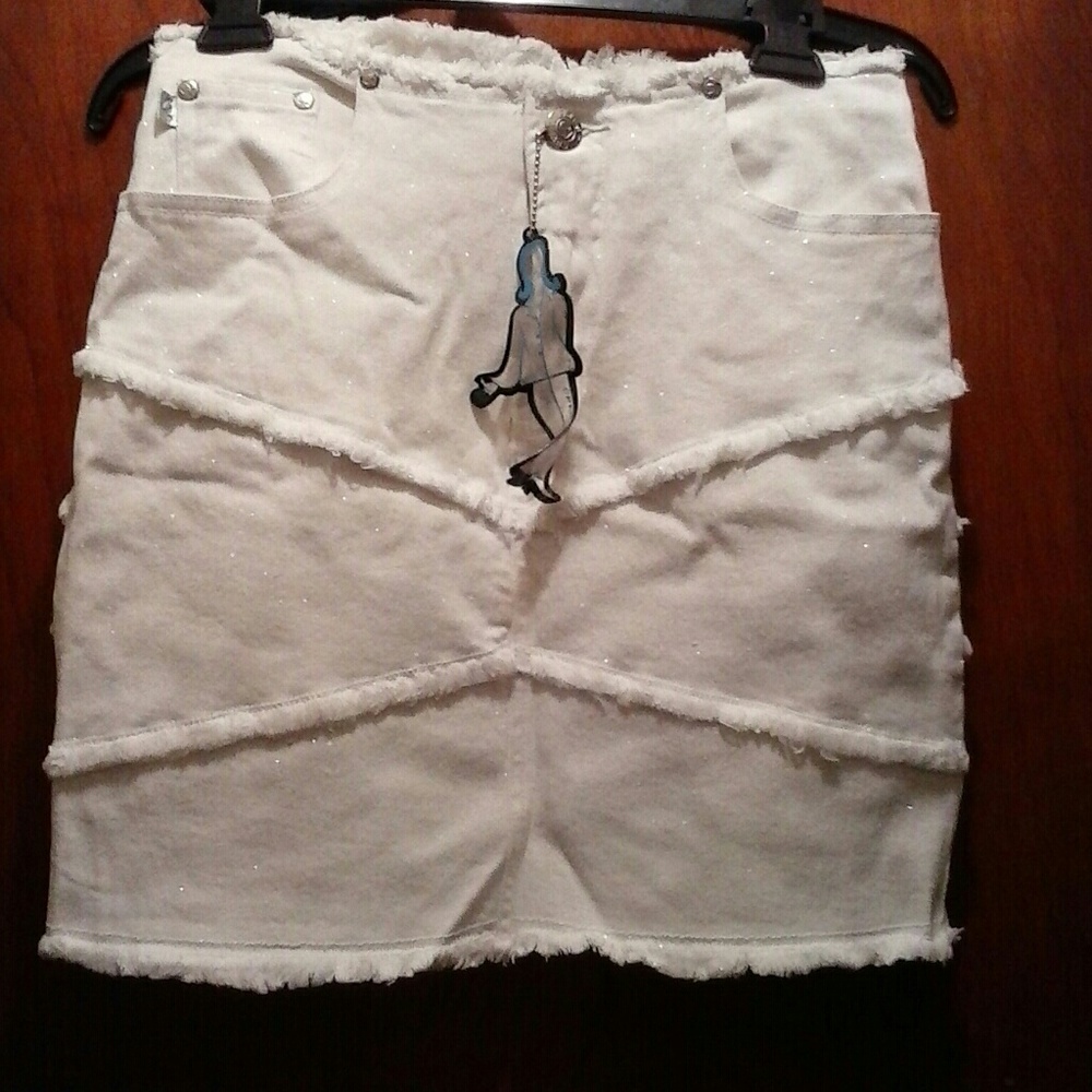 skirt crest the collection mini stretch fringed 2
